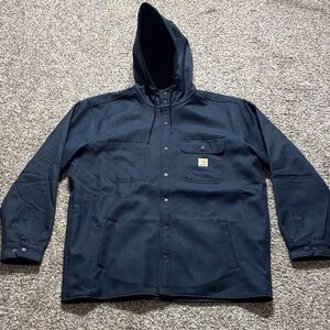 Carhartt Men's Dark Navy Hooded Shirt Jacket